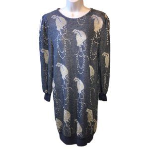 Triple Play Sweater Dress 60s 70s Knit Art Deco